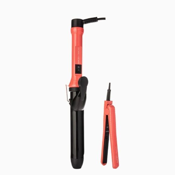 ALMOST FAMOUS Beachy Waves Babe 2-Piece Set with Curling Iron & Mini Flat Iron - Picture 2 of 2